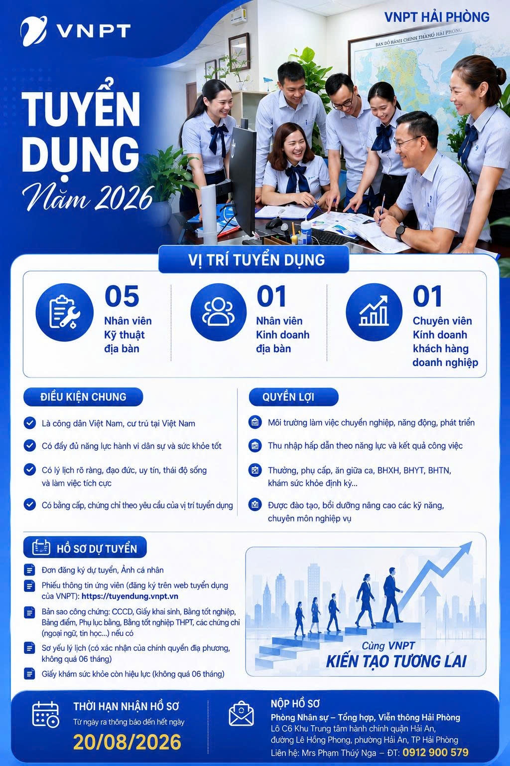 VNPT HẢI PHÒNG TUYỂN DỤNG NHÂN SỰ NĂM 2026 – CƠ HỘI PHÁT TRIỂN SỰ NGHIỆP TRONG MÔI TRƯỜNG CHUYÊN NGHIỆP
